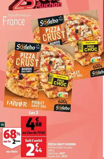 Auchan Sodebo pizza crust offre
