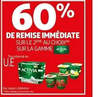 Auchan Activia bon plan sur la gamme des produits de la marque activia offre