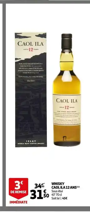 Auchan Caol ila whisky 12 ans offre