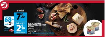 Auchan Auchan bloc de foie gras de canard du sud ouest offre