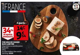 Auchan Labeyrie foie gras de canard bloc offre