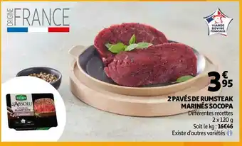 Auchan Socopa 2 pavés de rumsteak marinés offre