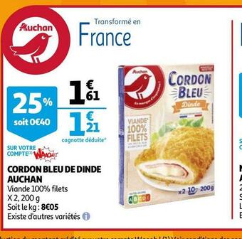 Auchan cordon bleu de dinde