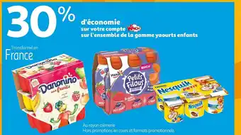 Auchan Nesquik bon plan sur l'ensemble de la gamme yaourts enfants de la marque danonino, petits filous, nesquik offre