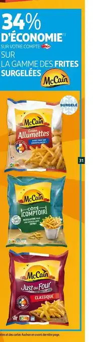 Auchan Mc cain bon plan sur la gamme des frites surgelées de la marque mc cain offre