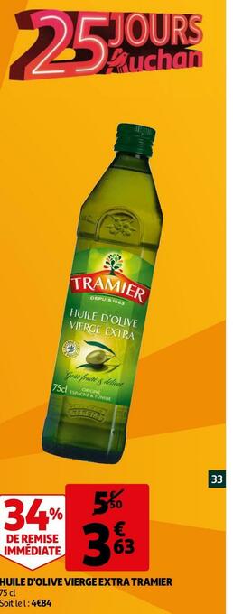 Auchan Tramier huile d'olive vierge extra offre