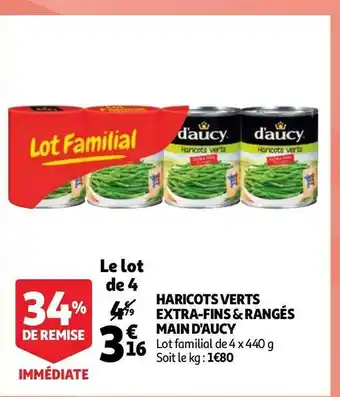 Auchan D'aucy haricots verts extra-fins & rangés main offre