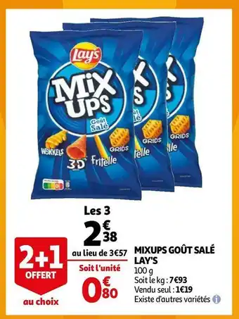 Auchan Lay's mixups goût salé offre