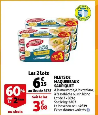 Auchan Saupiquet filets de maquereaux offre