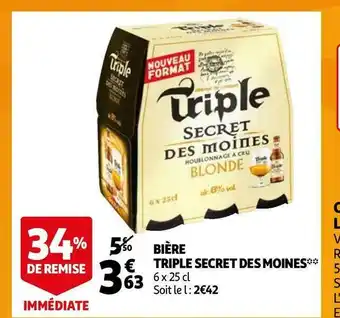 Auchan Secret des moines bière triple offre