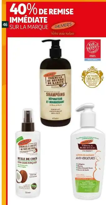 Auchan Palmer's bon plan sur la marque palmer's offre
