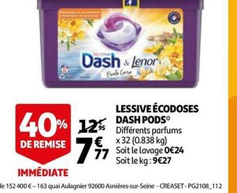 Auchan Dash lessive écodoses pods* offre