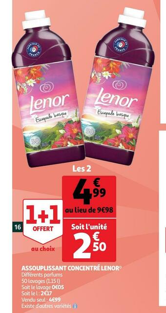 Auchan Lenor assouplissant * offre