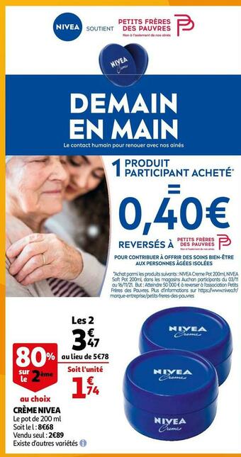 Auchan Nivea crème offre
