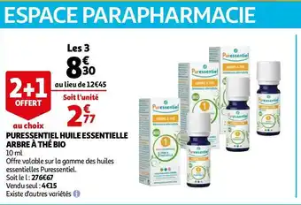 Auchan Puressentiel huile essentielle arbre à thé bio offre