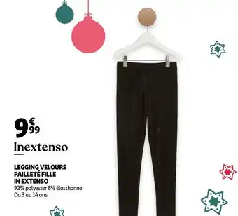 Auchan In extenso legging velours pailleté fille offre
