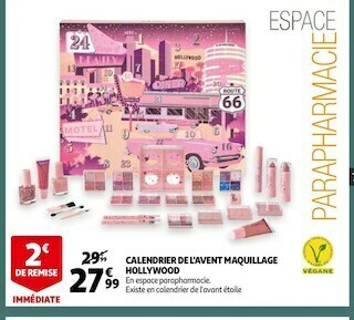 Auchan Calendrier de l'avent maquillage hollywood offre