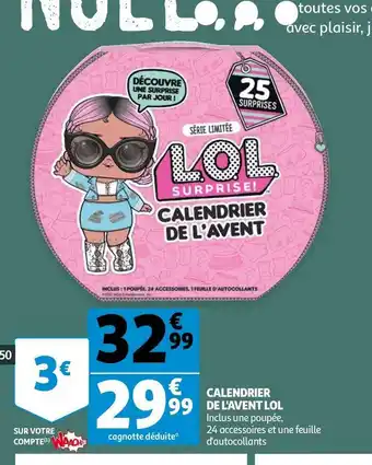 Auchan Lol calendrier de l'avent offre