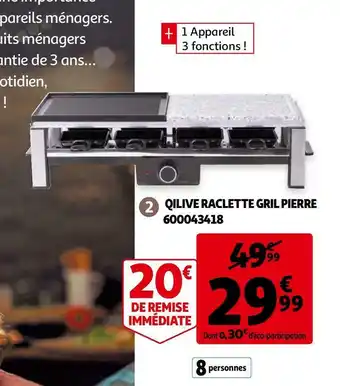 Auchan Qilive qilive raclette gril pierre 600043418 offre