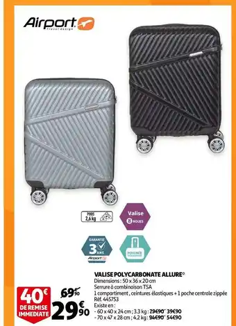 Auchan Airport valise polycarbonate allure offre