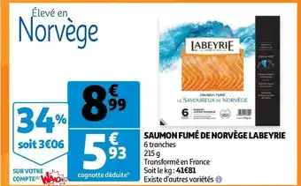 Auchan Labeyrie saumon fumé de norvège offre