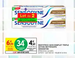 Intermarché Express SENSODYNE Dentifrice soin complet triple action nettoyante offre
