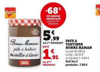 Super U BONNE MAMAN PATE A TARTINER offre