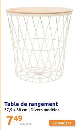 Action Table de rangement offre