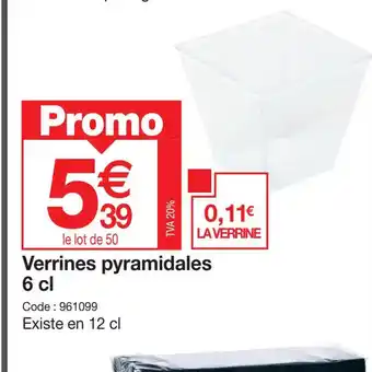 Promocash Verrines pyramidales offre