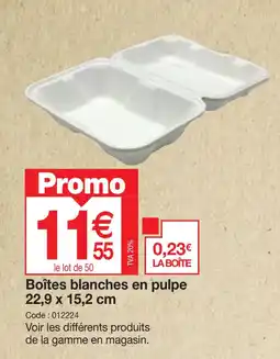 Promocash Boîtes blanches en pulpe offre