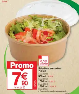 Promocash Saladiers en carton offre