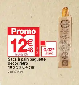 Promocash Sacs à pain baguette décor rétro offre