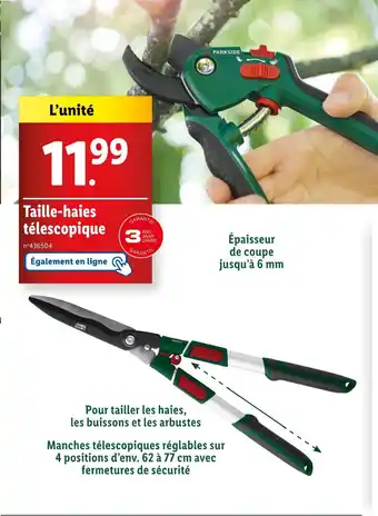 Lidl PARKSIDE Taille-haies télescopique offre