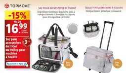 Lidl TOPMOVE Sac pour accessoires de tricot ou trolley pour machine à coudre offre