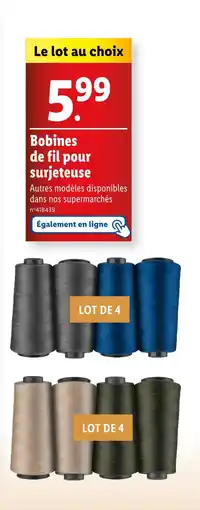 Lidl Bobines de fil pour surjeteuse offre