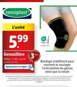 Lidl sensiplast Genouillère offre