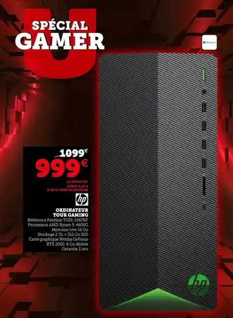 Hyper U Hp ordinateur tour gaming offre
