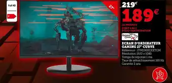 Ecran d’ordinateur gaming 27" curve