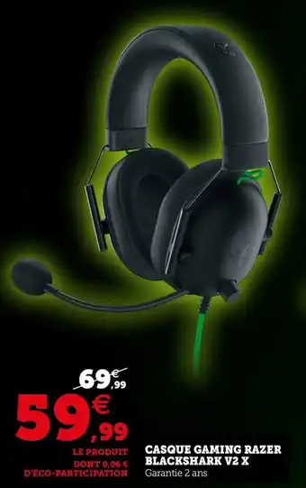 Hyper U Casque gaming razer blackshark v2 x offre