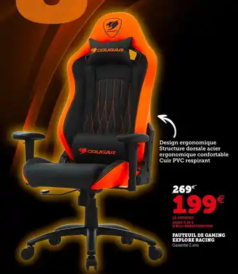 Cougar fauteuil de gaming explore racing