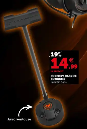 Hyper U Cougar support casque bunker s offre