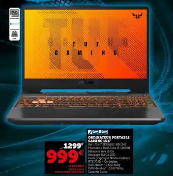 Super U Asus ordinateur portable gaming 15,6" offre