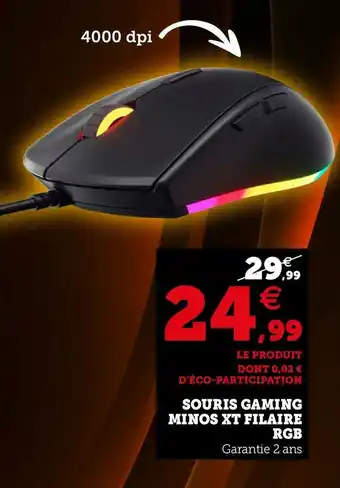 Super U Souris gaming minos xt filaire rgb offre
