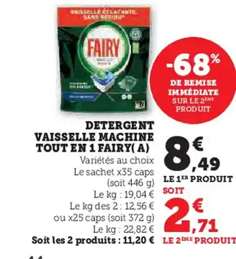 Super U FAIRY Detergent vaisselle machine offre
