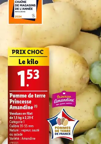 Lidl Pomme de terre Princesse Amandine offre