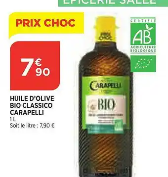 Bi1 Huile D'olive Bio Classico Carapelli offre