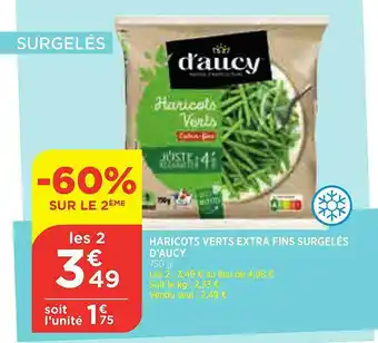 Bi1 Haricots Verts Extra Fins Surgelés D'aucy offre