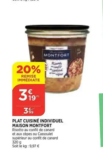 Bi1 Plat Cuisiné Individuel Maison Montfort offre