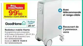 Castorama Radiateur Mobile Hoerta GoodHome offre