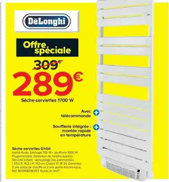 Castorama Sèche-serviettes Ghibli Delonghi offre